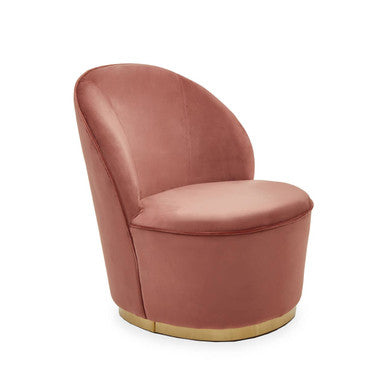Orsina Kids Tamra Velvet Swivel Chair – Dusty Pink with Gold Base