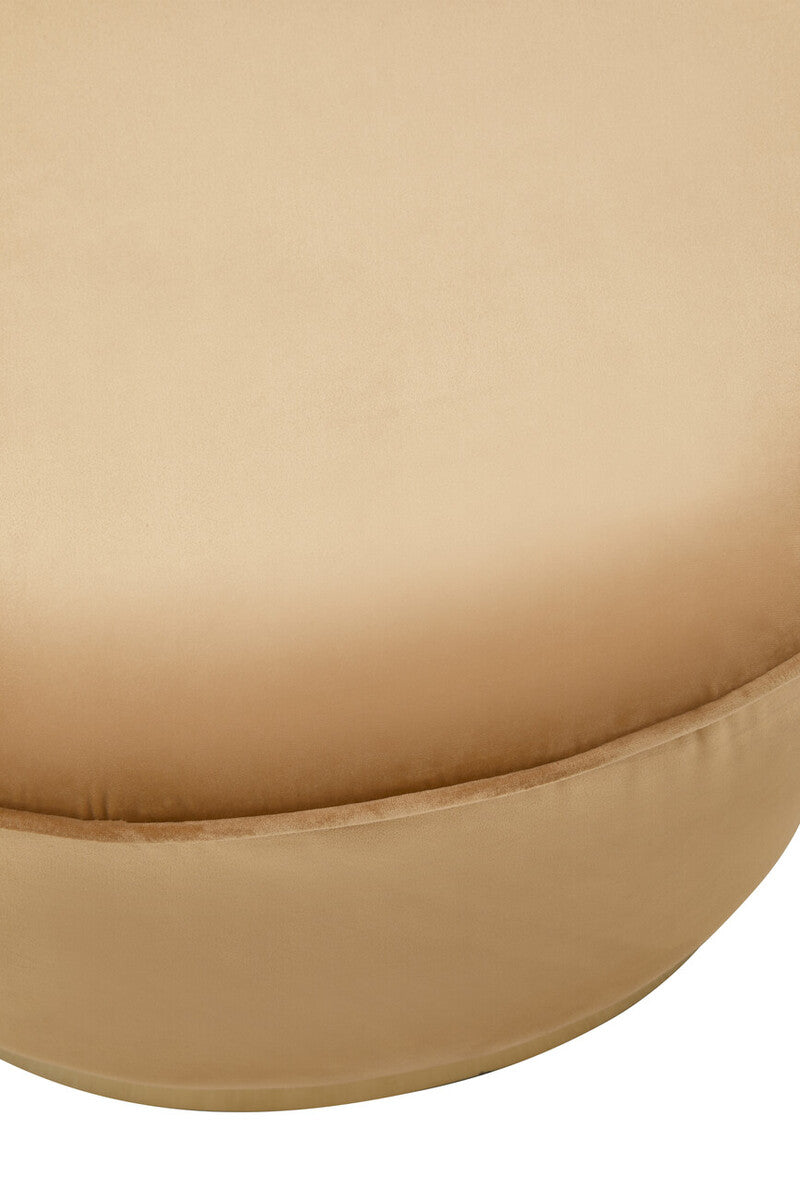 Orsina Tamra Beige Velvet Barrel Accent Chair with Gold Base