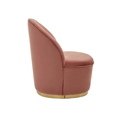 Orsina Tamra Dusty Pink Velvet Barrel Accent Chair with Gold Base