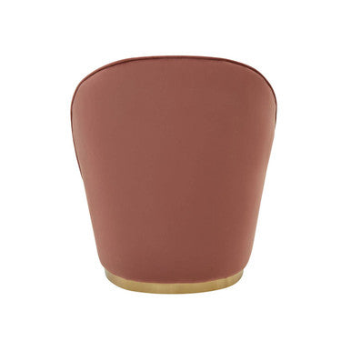 Orsina Tamra Dusty Pink Velvet Barrel Accent Chair with Gold Base
