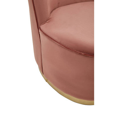 Orsina Tamra Dusty Pink Velvet Barrel Accent Chair with Gold Base