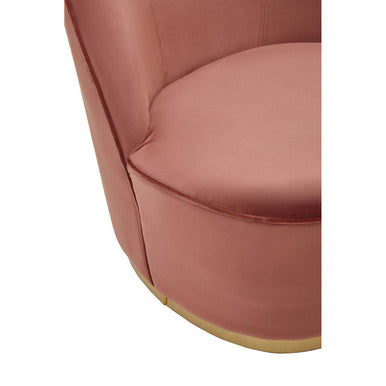 Orsina Tamra Dusty Pink Velvet Barrel Accent Chair with Gold Base