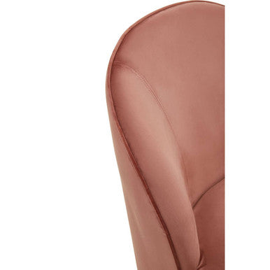 Orsina Tamra Dusty Pink Velvet Barrel Accent Chair with Gold Base