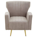 Orsina Hayley Mink Velvet Armchair – Tufted Accent Chair with Gold Legs
