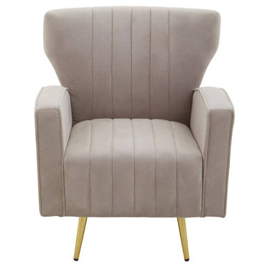 Orsina Hayley Mink Velvet Armchair – Tufted Accent Chair with Gold Legs