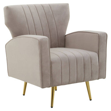 Orsina Hayley Mink Velvet Armchair – Tufted Accent Chair with Gold Legs