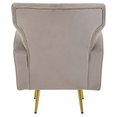 Orsina Hayley Mink Velvet Armchair – Tufted Accent Chair with Gold Legs