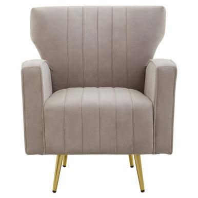 Orsina Hayley Mink Velvet Armchair – Tufted Accent Chair with Gold Legs