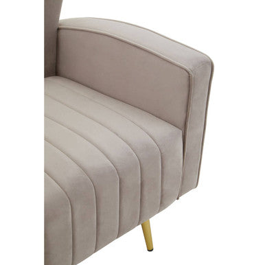 Orsina Hayley Mink Velvet Armchair – Tufted Accent Chair with Gold Legs