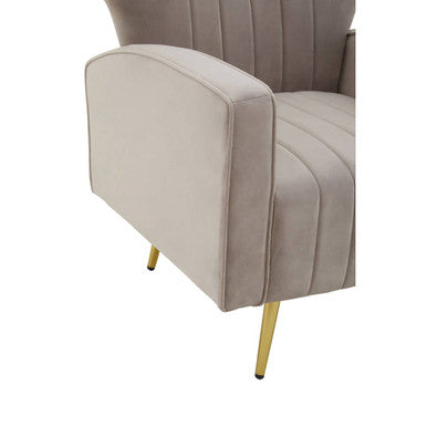 Orsina Hayley Mink Velvet Armchair – Tufted Accent Chair with Gold Legs