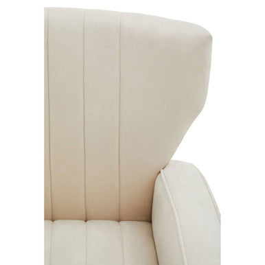 Orsina Hayley Natural Velvet Armchair – Tufted Accent Chair with Gold Legs