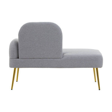 Orsina Heather Grey Right Hand Chaise Longue with Gold Legs