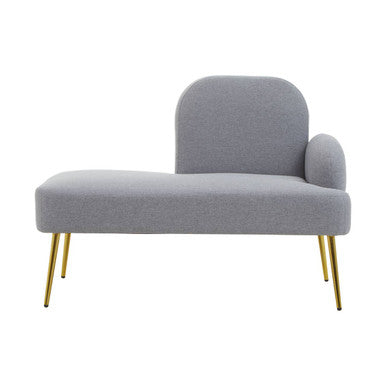 Orsina Heather Grey Right Hand Chaise Longue with Gold Legs