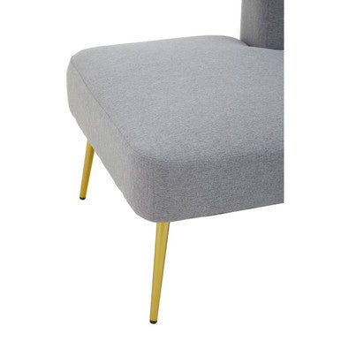 Orsina Heather Grey Right Hand Chaise Longue with Gold Legs