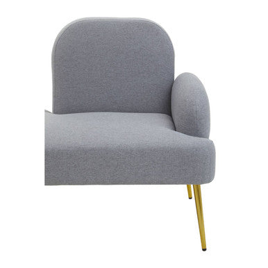 Orsina Heather Grey Right Hand Chaise Longue with Gold Legs