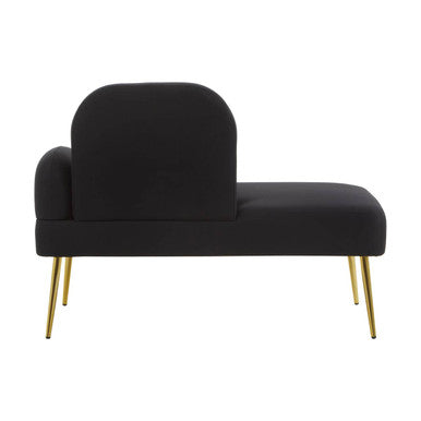 Orsina Heather Black Right Hand Chaise Longue with Gold Legs