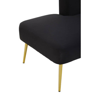Orsina Heather Black Right Hand Chaise Longue with Gold Legs