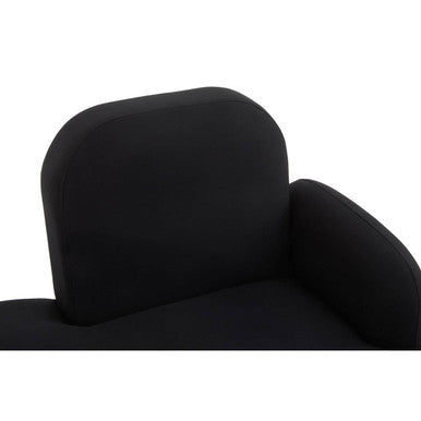 Orsina Heather Black Right Hand Chaise Longue with Gold Legs