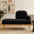 Orsina Heather Black Right Hand Chaise Longue with Gold Legs