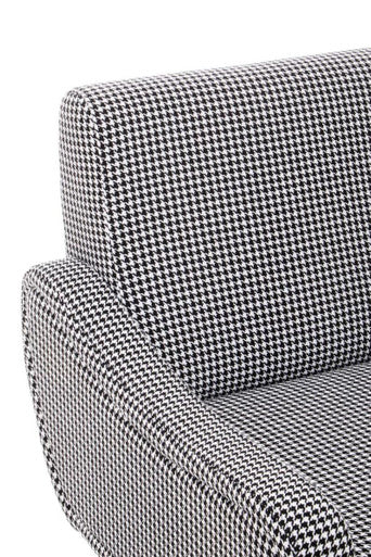 Orsina Holli Checked Accent Armchair | Black & White with Gold Legs