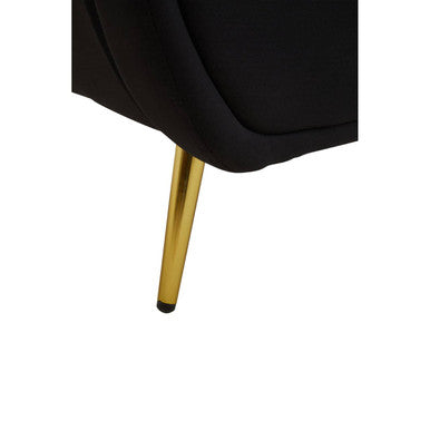 Orsina Holli Black Armchair – Modern Plush Accent Chair with Gold Legs