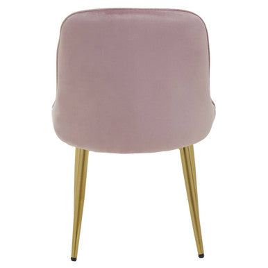 Orsina Demi Pink Velvet Dining Chair with Brushed Gold Legs