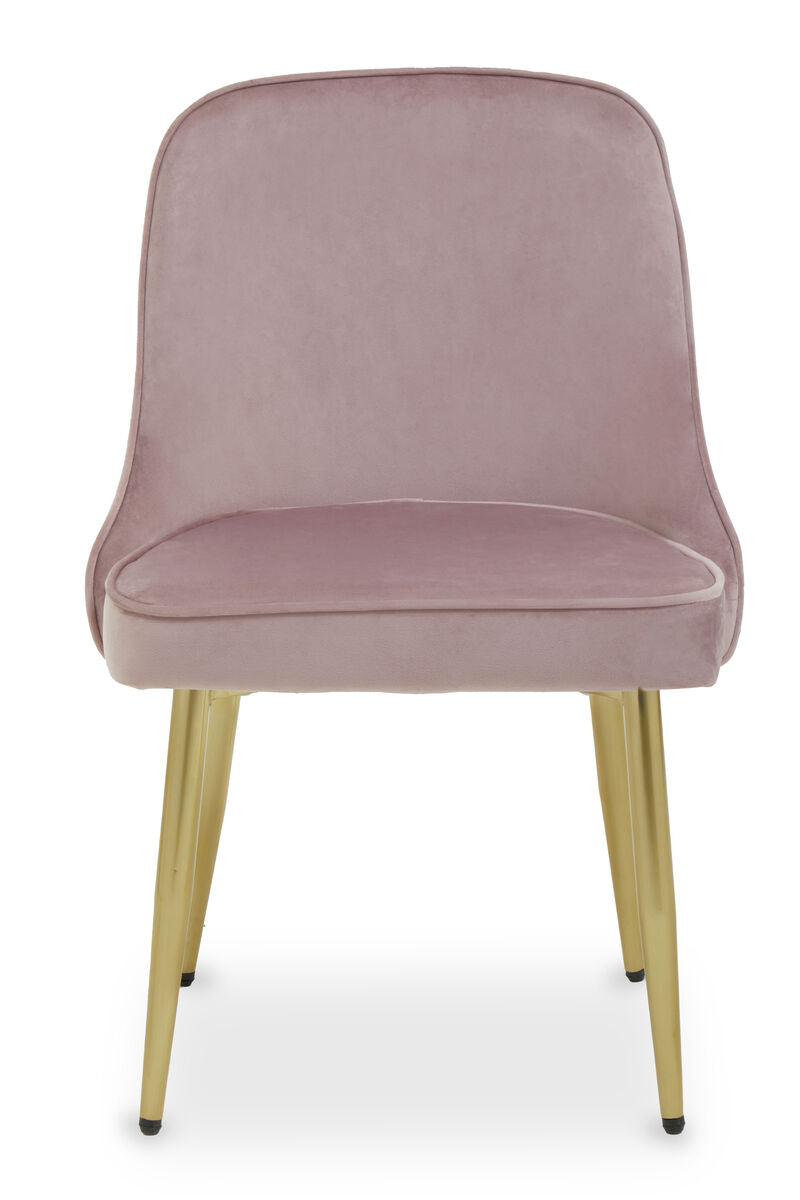 Orsina Demi Pink Velvet Dining Chair with Brushed Gold Legs