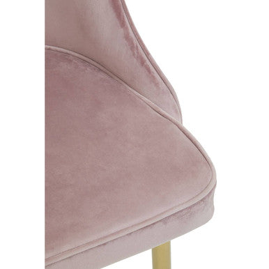 Orsina Demi Pink Velvet Dining Chair with Brushed Gold Legs