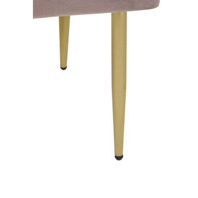 Orsina Demi Pink Velvet Dining Chair with Brushed Gold Legs