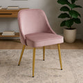 Orsina Demi Pink Velvet Dining Chair with Brushed Gold Legs