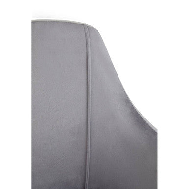 Orsina Darcy Grey Velvet Dining Chair with Brushed Gold Legs