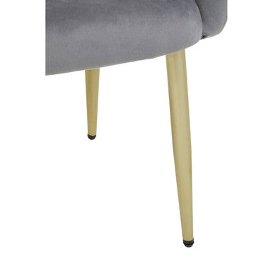 Orsina Darcy Grey Velvet Dining Chair with Brushed Gold Legs