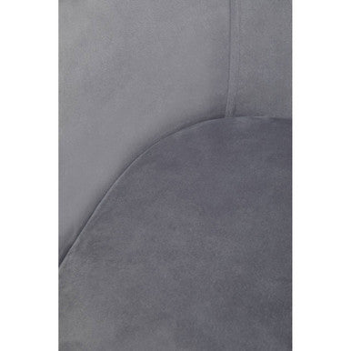 Orsina Darcy Grey Velvet Dining Chair with Brushed Gold Legs