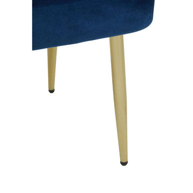 Orsina Dani Midnight Blue Velvet Dining Chair with Brushed Gold Legs
