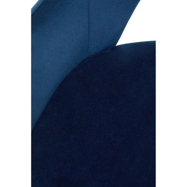 Orsina Dani Midnight Blue Velvet Dining Chair with Brushed Gold Legs