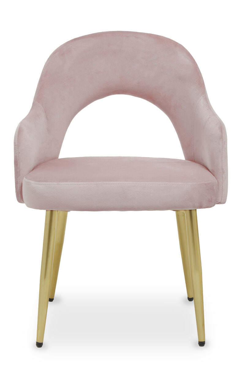 Orsina Dani Dusky Pink Velvet Dining Chair with Gold Legs