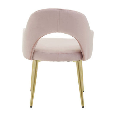 Orsina Dani Dusky Pink Velvet Dining Chair with Gold Legs