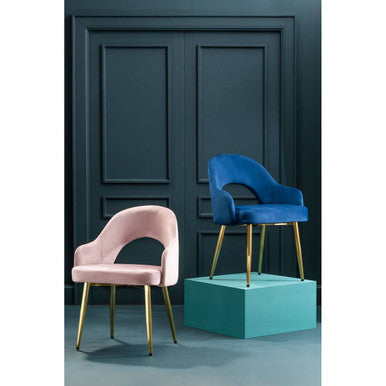 Orsina Dani Dusky Pink Velvet Dining Chair with Gold Legs