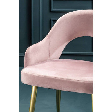 Orsina Dani Dusky Pink Velvet Dining Chair with Gold Legs