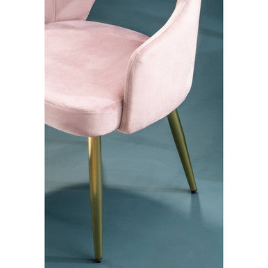 Orsina Dani Dusky Pink Velvet Dining Chair with Gold Legs