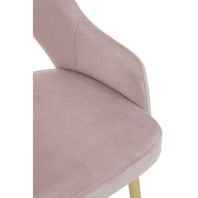 Orsina Dani Dusky Pink Velvet Dining Chair with Gold Legs