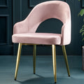 Orsina Dani Dusky Pink Velvet Dining Chair with Gold Legs