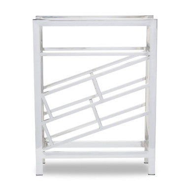 Orsina Barolo 12-Bottle Wine Rack – Modern Silver Steel Wine Storage