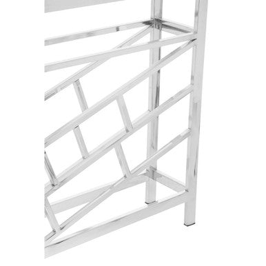 Orsina Barolo 12-Bottle Wine Rack – Modern Silver Steel Wine Storage