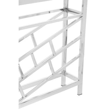 Orsina Barolo 12-Bottle Wine Rack – Modern Silver Steel Wine Storage