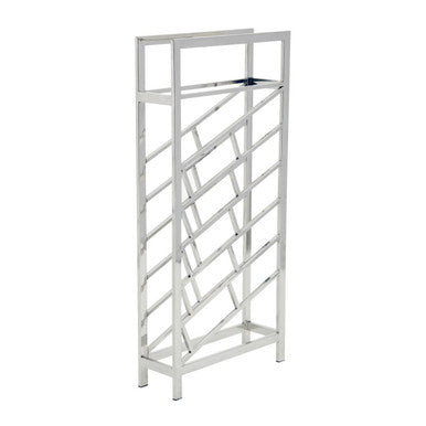 Orsina Barolo 24 Bottle Wine Rack | Silver Steel Floor Standing Storage