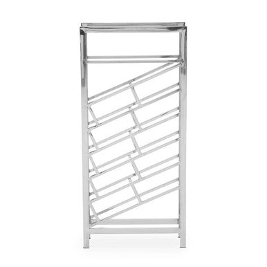 Orsina Barolo 24 Bottle Wine Rack | Silver Steel Floor Standing Storage