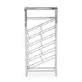 Orsina Barolo 24 Bottle Wine Rack | Silver Steel Floor Standing Storage