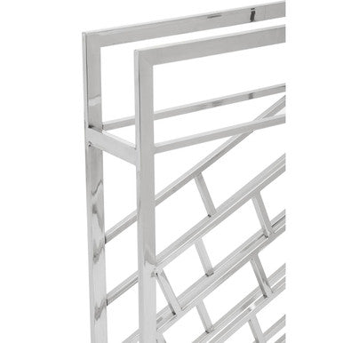 Orsina Barolo 24 Bottle Wine Rack | Silver Steel Floor Standing Storage