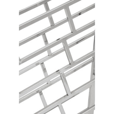 Orsina Barolo 24 Bottle Wine Rack | Silver Steel Floor Standing Storage